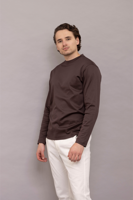 Ebano Brown Lange Mouwen T-shirt