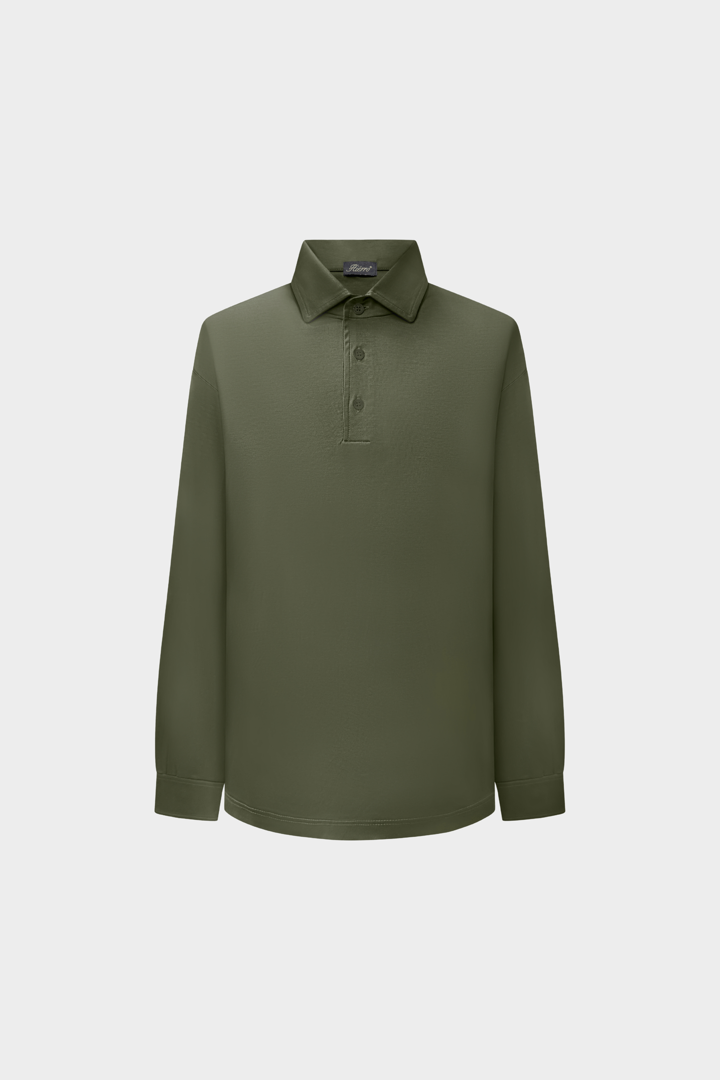 Edera Army Green Lange Mouwen Polo