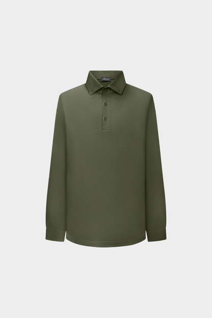 Edera Army Green Lange Mouwen Polo
