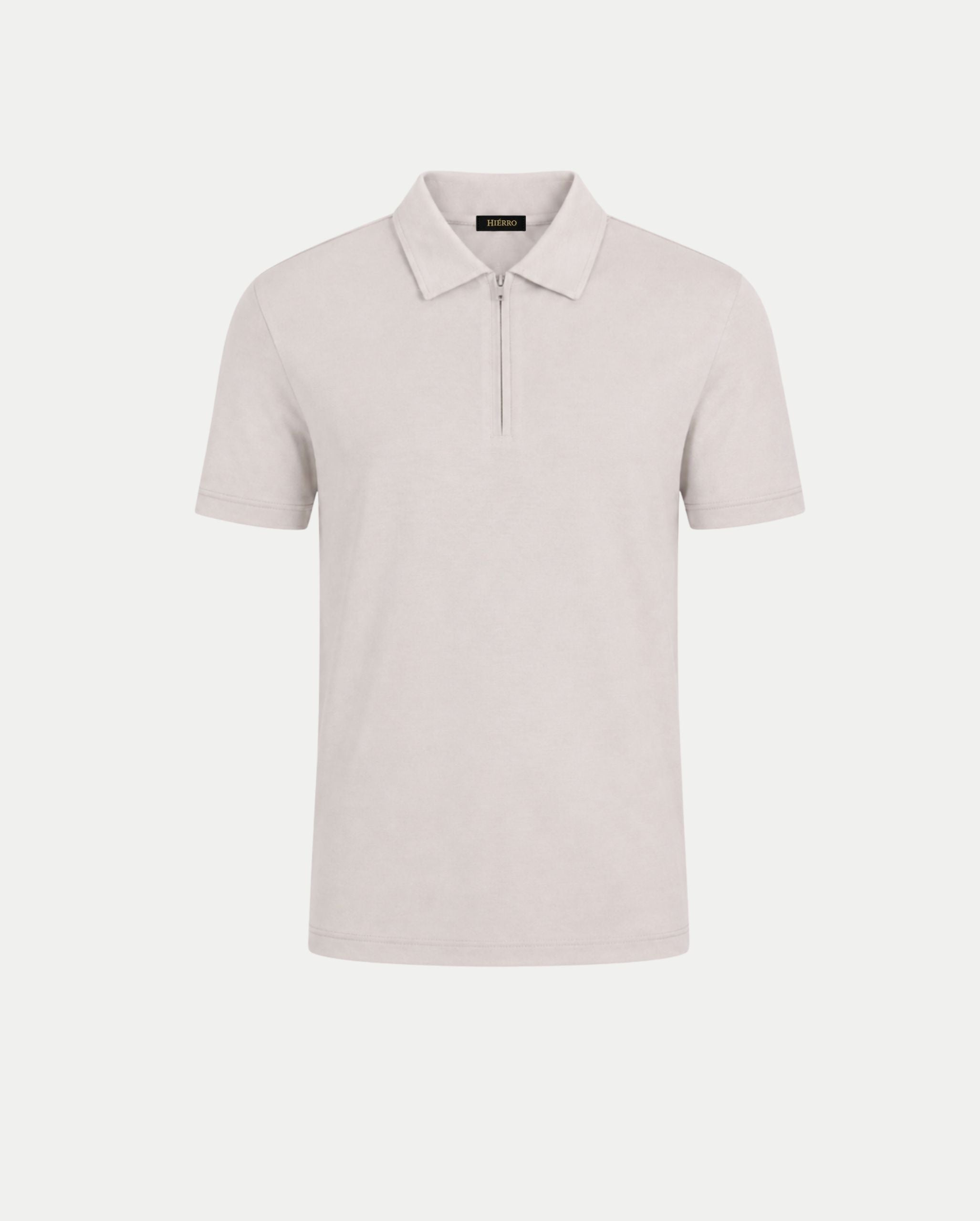Pearl Grey Polo Half-Zip