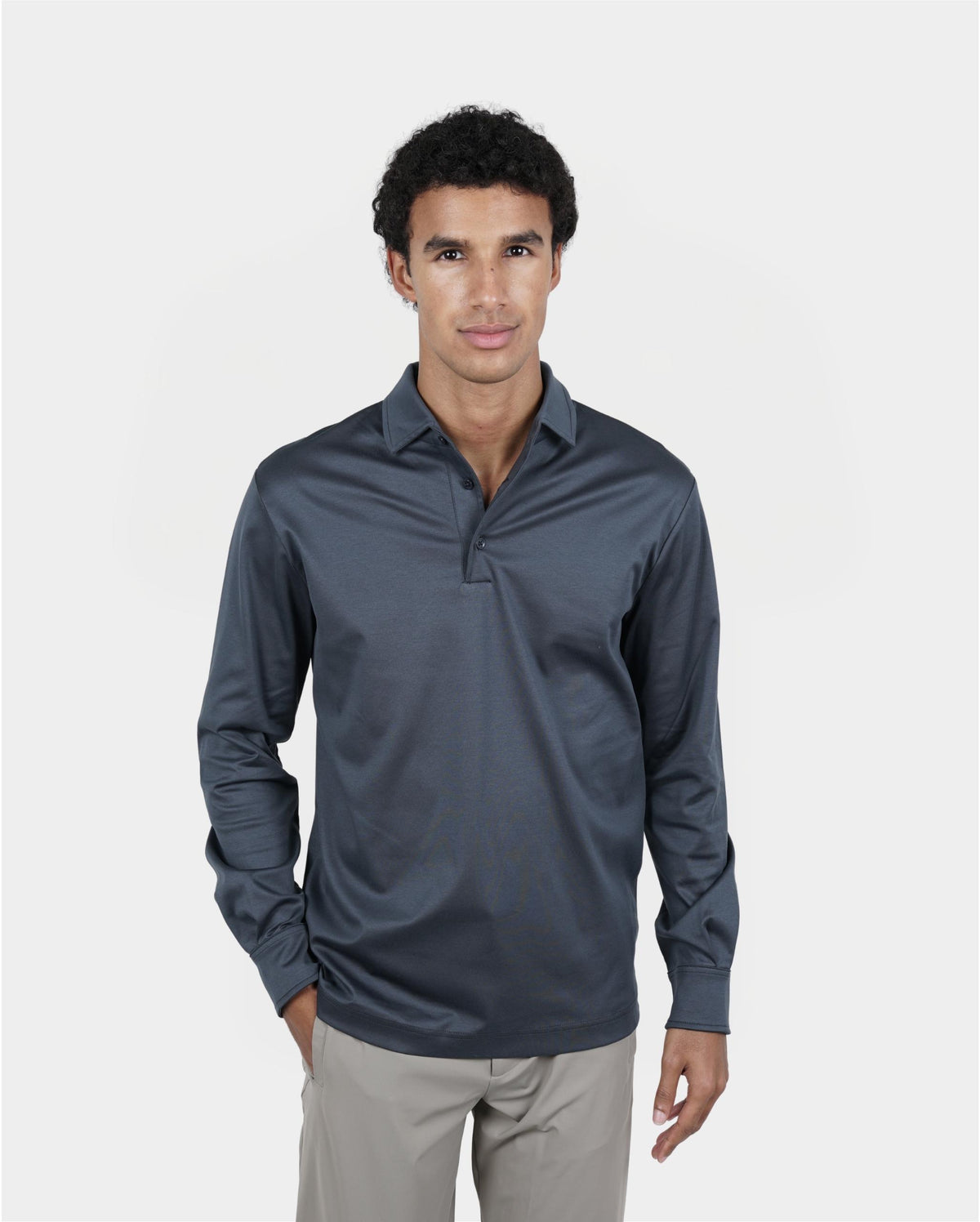 Slate Blue Longsleeve Polo
