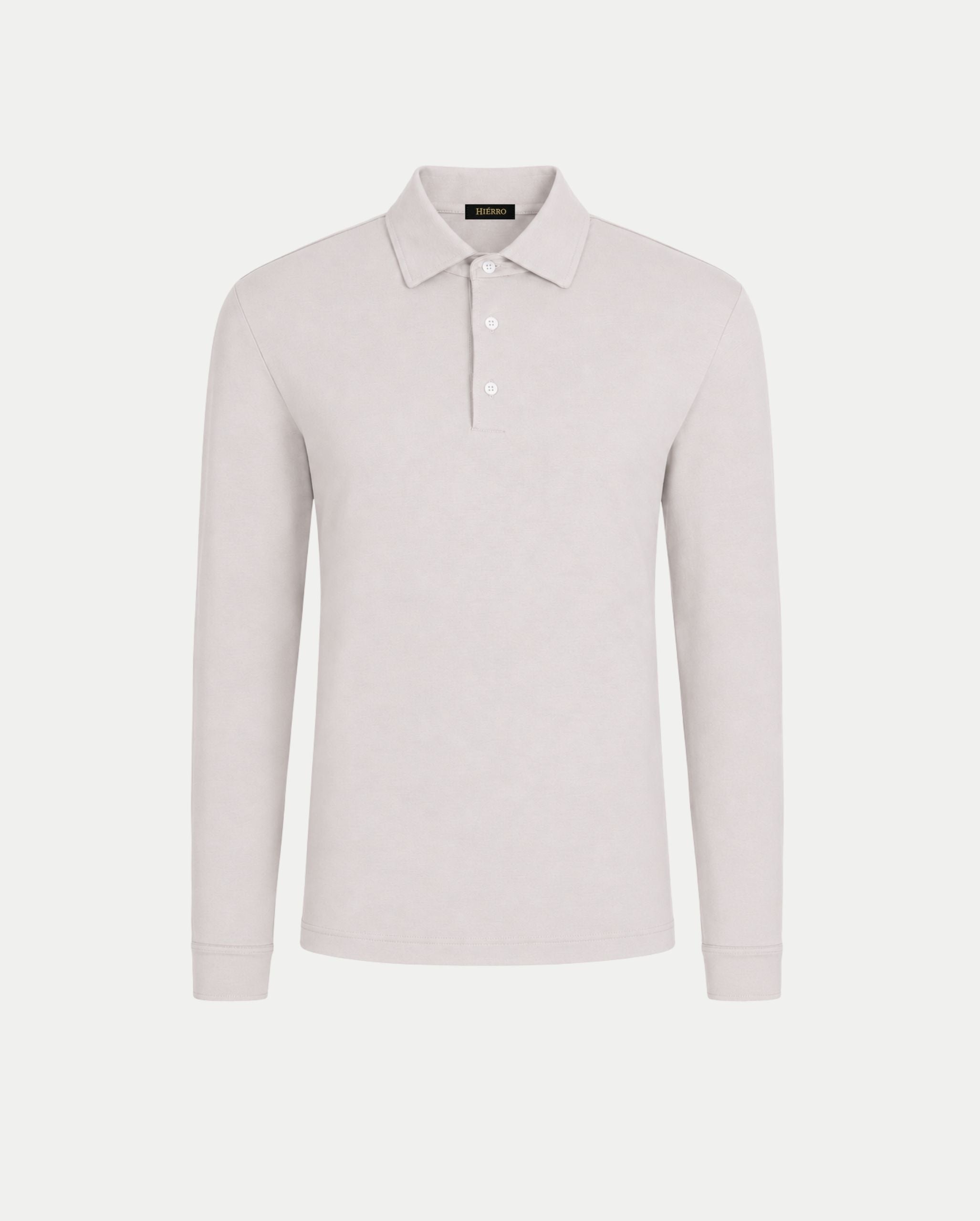 Pearl Grey Longsleeve Polo