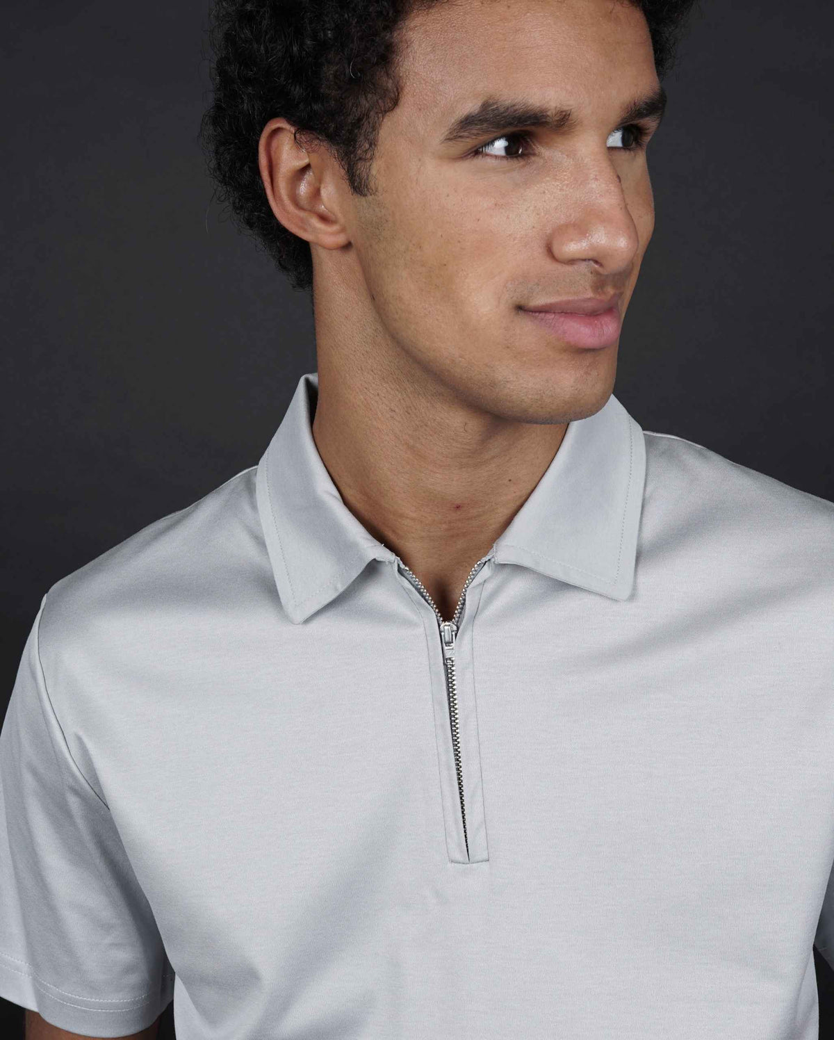 Grigio Polo Half-Zip