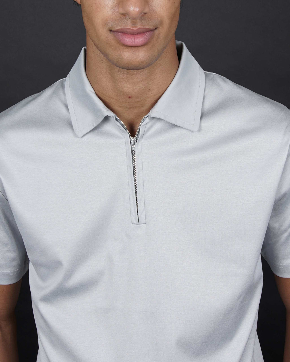 Grigio Polo Half-Zip