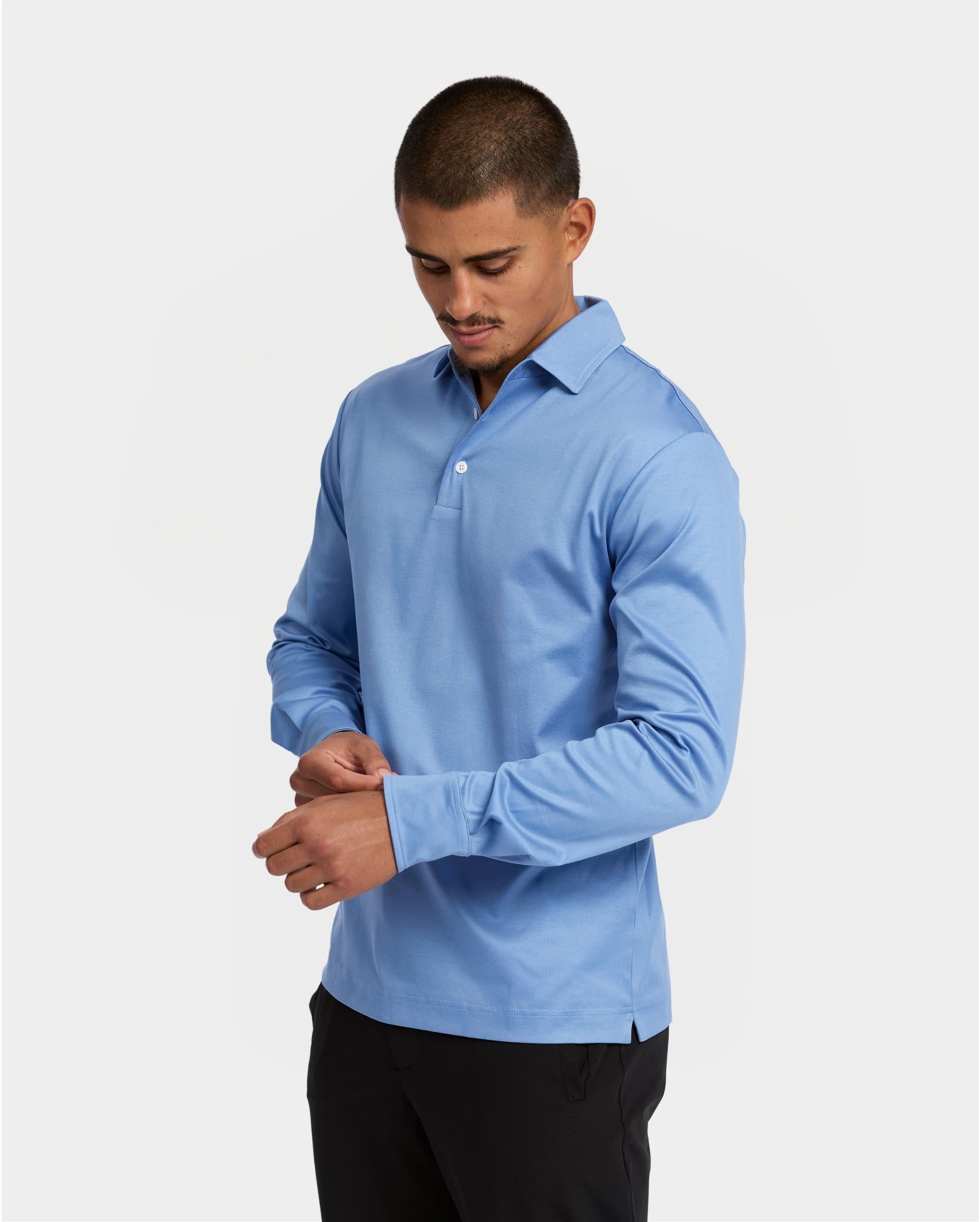 Blue Long-sleeved Polo
