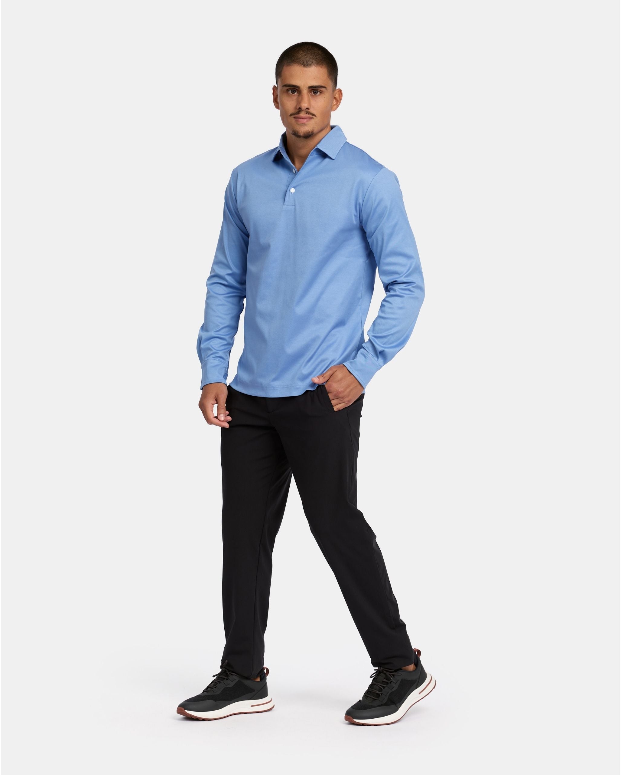 Blue Longsleeve Polo