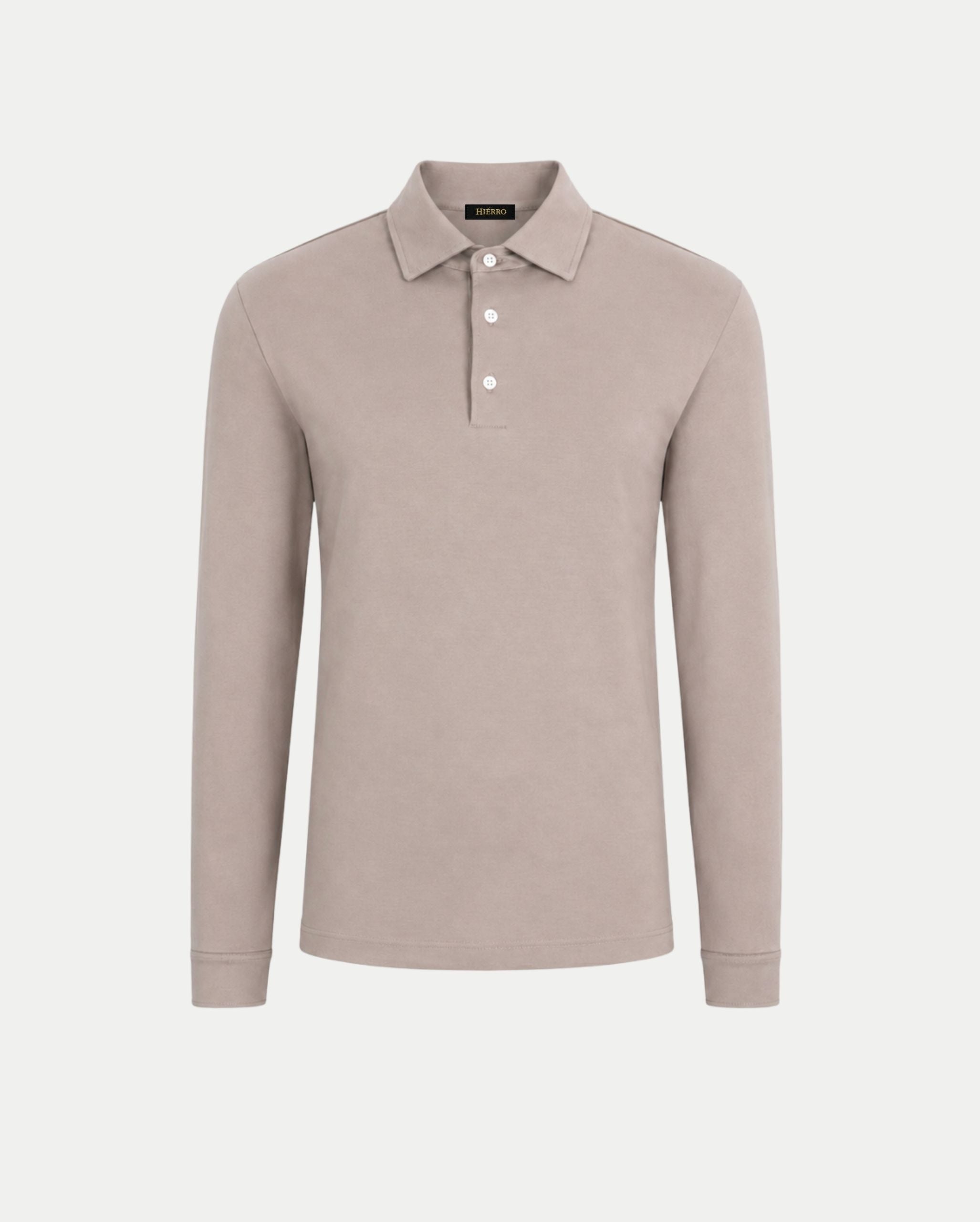 Taupe Longsleeve Polo